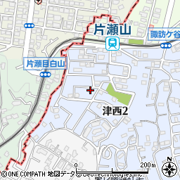 神奈川県鎌倉市津西2丁目周辺の地図