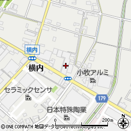 愛知県小牧市横内112-1周辺の地図