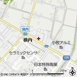 愛知県小牧市横内110周辺の地図