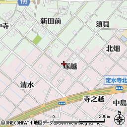 愛知県一宮市定水寺塚越周辺の地図