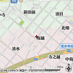 愛知県一宮市定水寺（塚越）周辺の地図