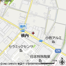 愛知県小牧市横内109周辺の地図