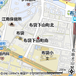 愛知県江南市布袋下山町周辺の地図