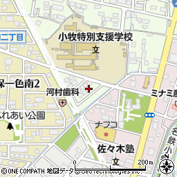 愛知県小牧市久保一色2073-21周辺の地図