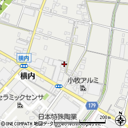 愛知県小牧市横内117周辺の地図