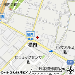 愛知県小牧市横内88周辺の地図