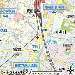 鎌万水産御成町店周辺の地図