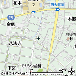 愛知県一宮市西大海道本郷103周辺の地図