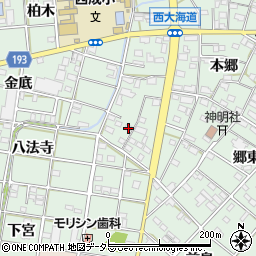 愛知県一宮市西大海道本郷105周辺の地図