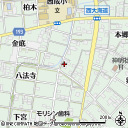 愛知県一宮市西大海道本郷104周辺の地図