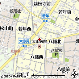 愛知県一宮市大赤見八幡西2周辺の地図