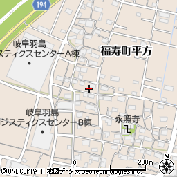 岐阜県羽島市福寿町平方周辺の地図