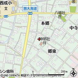 愛知県一宮市西大海道本郷65周辺の地図