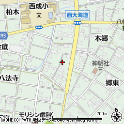 愛知県一宮市西大海道本郷92周辺の地図