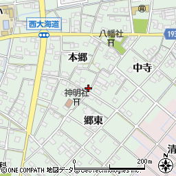 愛知県一宮市西大海道本郷35周辺の地図