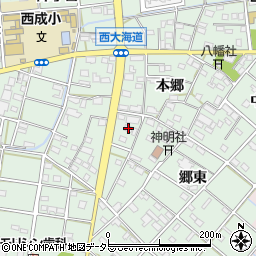 愛知県一宮市西大海道本郷86周辺の地図