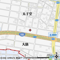 愛知県江南市五明町周辺の地図