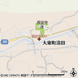 長安寺入口周辺の地図