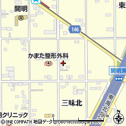 愛知県一宮市開明東向野周辺の地図