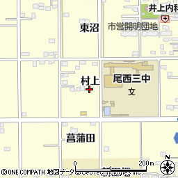 愛知県一宮市開明村上周辺の地図