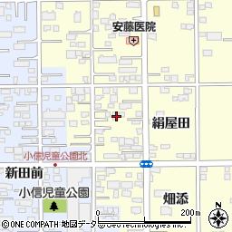 愛知県一宮市開明絹屋田周辺の地図