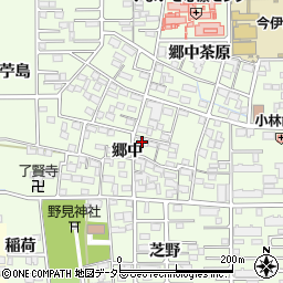 愛知県一宮市今伊勢町宮後郷中周辺の地図