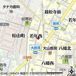 愛知県一宮市大赤見若年西周辺の地図