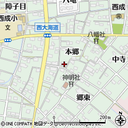 愛知県一宮市西大海道本郷周辺の地図