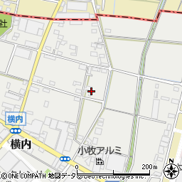 愛知県小牧市横内134周辺の地図