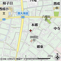 愛知県一宮市西大海道（本郷）周辺の地図