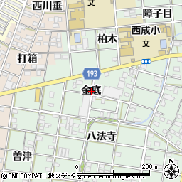 愛知県一宮市西大海道金底周辺の地図