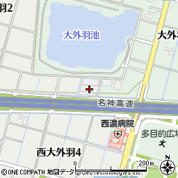 岐阜県大垣市大外羽2丁目13周辺の地図