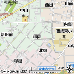 愛知県一宮市西大海道須貝の地図 住所一覧検索 地図マピオン