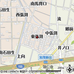 愛知県一宮市春明東張渕周辺の地図