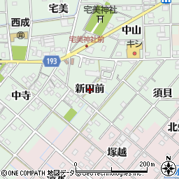 愛知県一宮市西大海道新田前周辺の地図