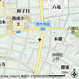 愛知県一宮市西大海道本郷122周辺の地図