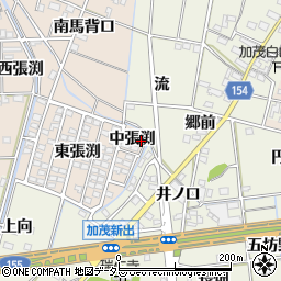 愛知県一宮市春明中張渕33周辺の地図