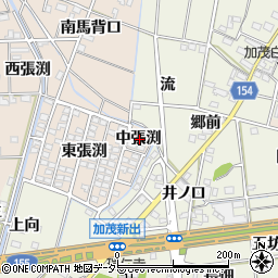 愛知県一宮市春明中張渕周辺の地図