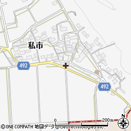 京都府福知山市私市（下深田）周辺の地図