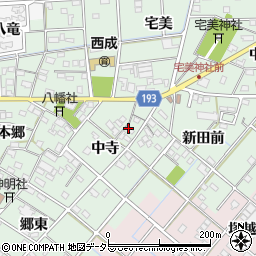 愛知県一宮市西大海道中寺21周辺の地図