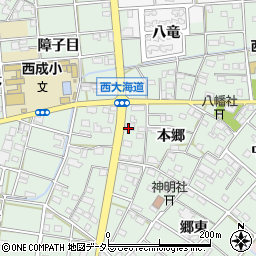 愛知県一宮市西大海道本郷120周辺の地図