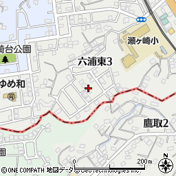 神奈川県横浜市金沢区六浦東3丁目23周辺の地図