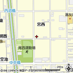 愛知県一宮市開明宮西周辺の地図