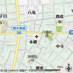 愛知県一宮市西大海道本郷42周辺の地図