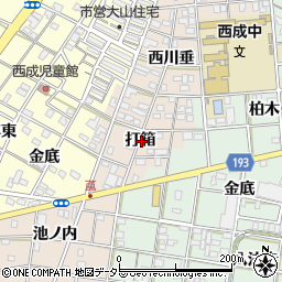 愛知県一宮市柚木颪打箱周辺の地図
