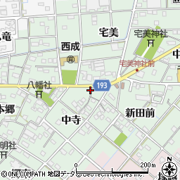 愛知県一宮市西大海道中寺15周辺の地図