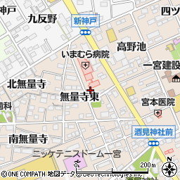 愛知県一宮市今伊勢町本神戸（無量寺東）周辺の地図