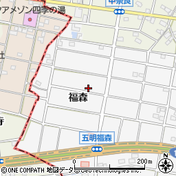 愛知県江南市五明町（福森）周辺の地図