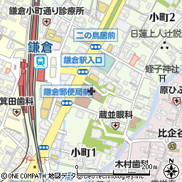 鎌倉市役所　鎌倉生涯学習センター周辺の地図