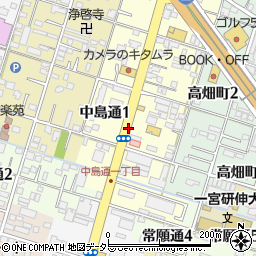 愛知県一宮市中島通1丁目周辺の地図